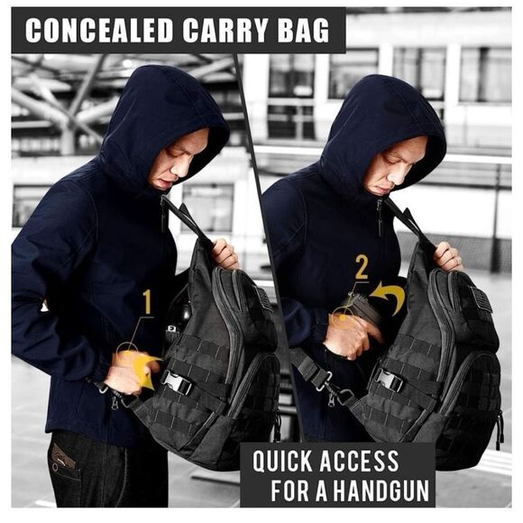 CCDW Tactical EDC Sling Backpack, Military Rover Shoulder Sling Bag Pack… - Picture 5 of 6